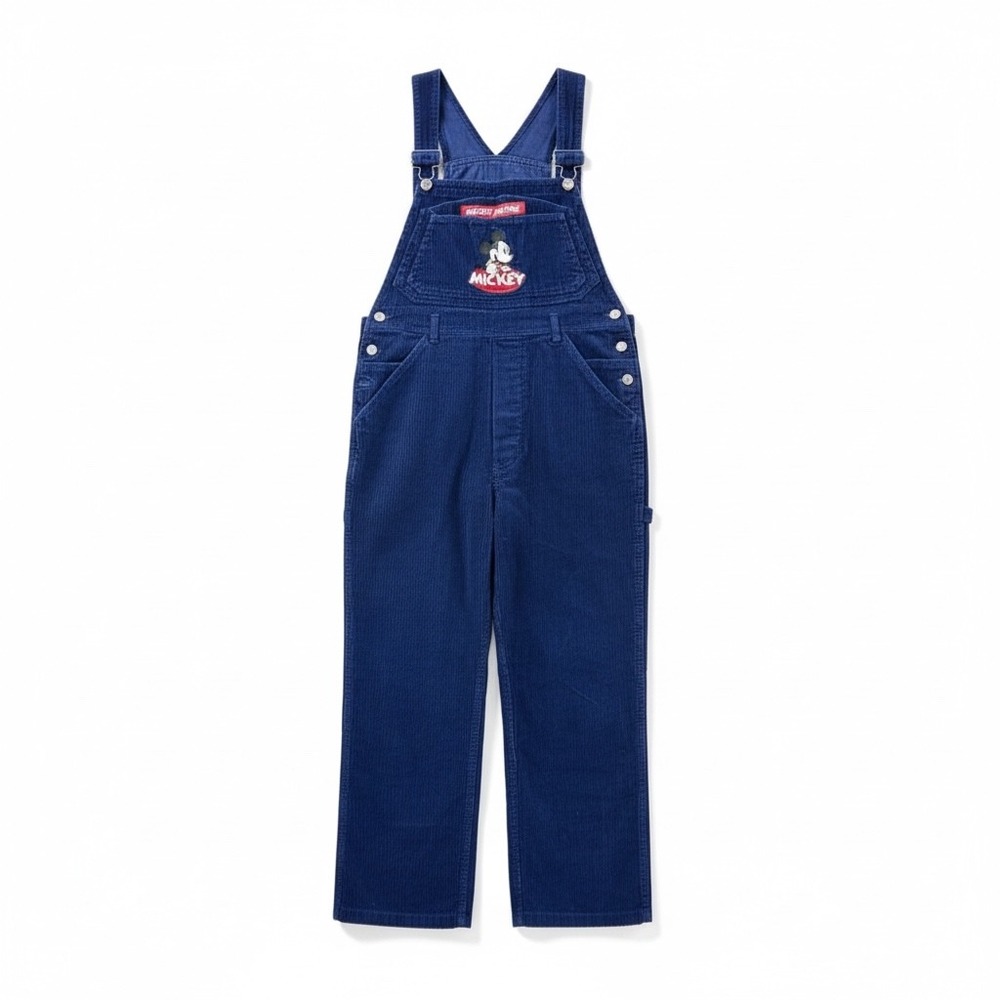 Vintage Mickey Overalls Medium Unlimited Jerry Leigh Navy Blue‎ Corduroy Utility